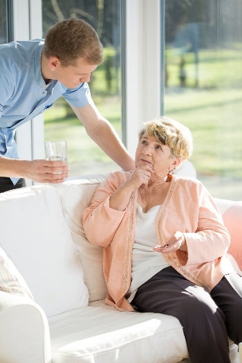 Old lady in a care home