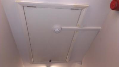 a detector is installed on a loft hatch
