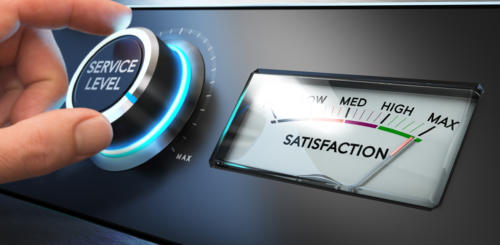 customer satisfaction dial filled up to max level