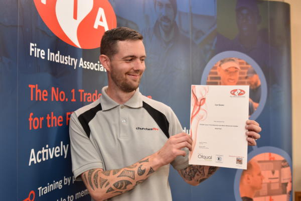 Image: Carl Baxter from Churches Fire is one of the first people to achieve a qualification from FIA